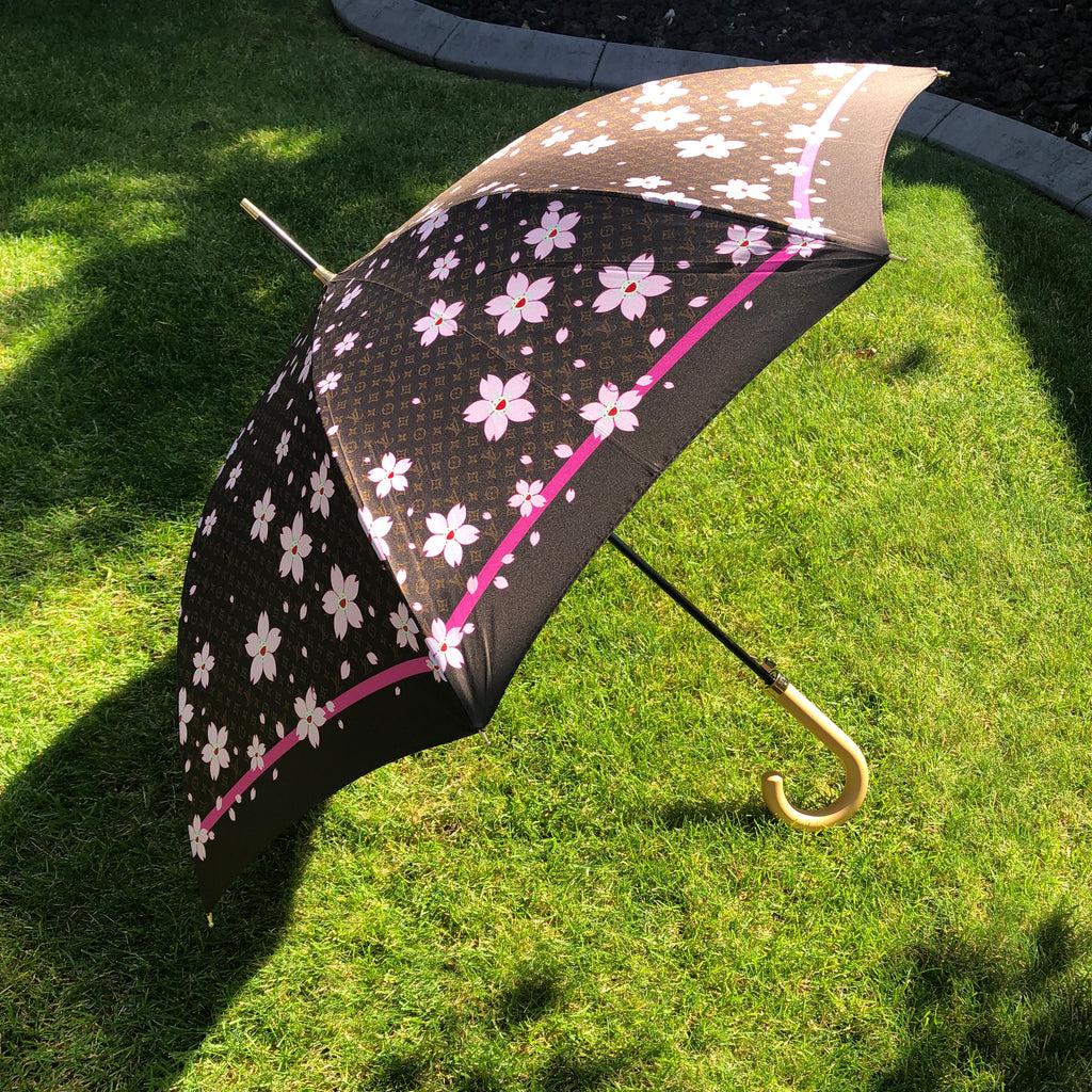 Authentic Louis Vuitton Monogram Parapluie Umbrella Cherry Blossom Black  Pink