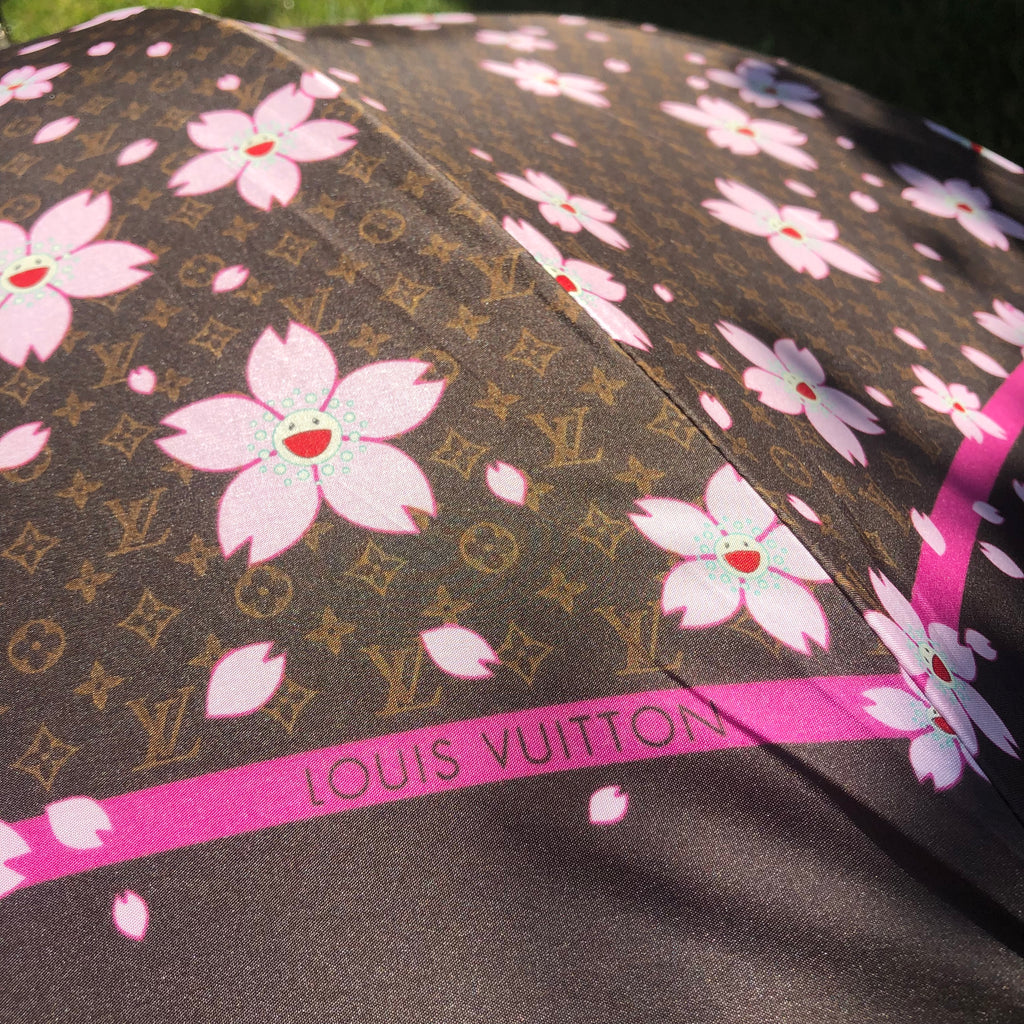 Auth Louis Vuitton Cherry Blossom Parapului Umbrella 1C100150n