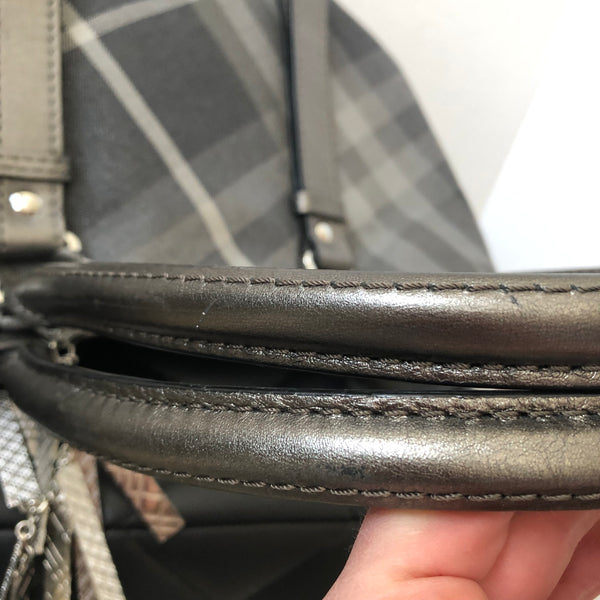 Burberry Metallic Grey Shimmer Shoulder Bag