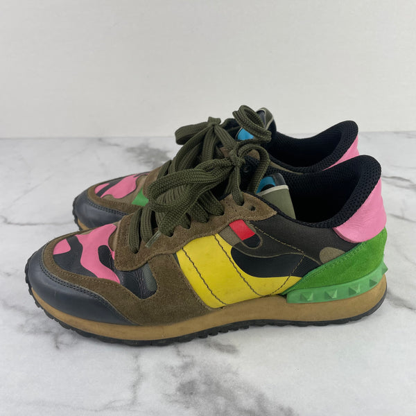 Valentino Camo Rockrunner Sneakers Size 7