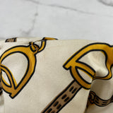 Gucci White Silk Horse-bit Headband Size Medium
