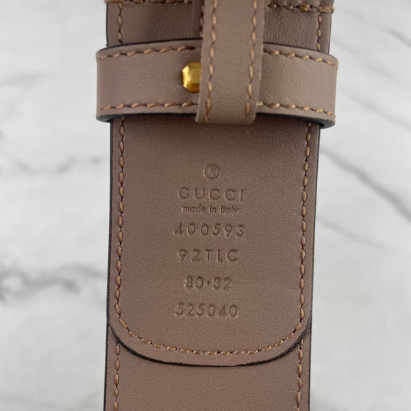 Gucci Dusty Pink GG Supreme Marmont belt Size 80/32