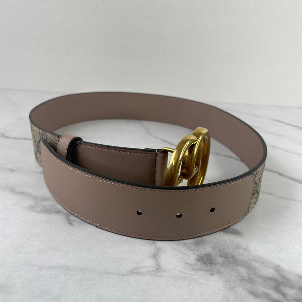 Gucci Dusty Pink GG Supreme Marmont belt Size 80/32