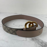 Gucci Dusty Pink GG Supreme Marmont belt Size 80/32
