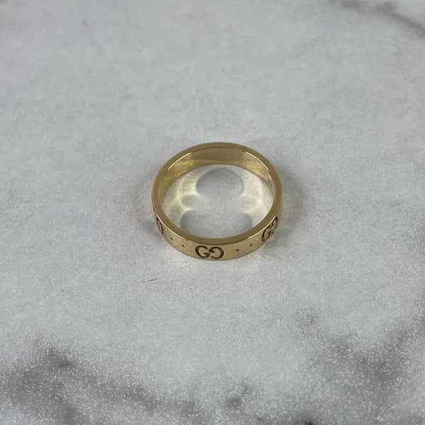 Gucci Yellow Gold Icon Thin Ring Size 13 (6 1/2 US)