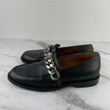 Givenchy Black Leather Chain Loafers 8-8.5