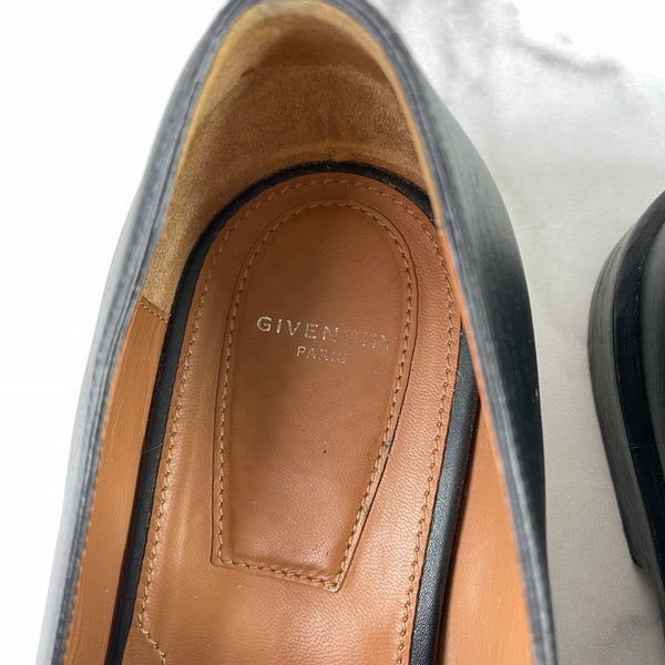 Givenchy Black Leather Chain Loafers 8-8.5