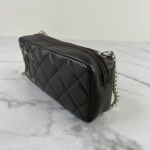 Chanel Dark Brown Cambon Line Pouch Mini Crossbody Bag