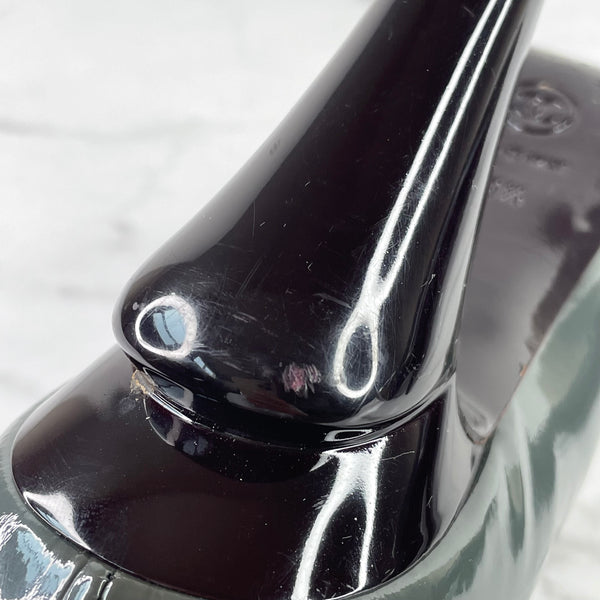 Chanel Dark Grey/Burgundy Patent Cap Toe CC Pumps Size 39.5