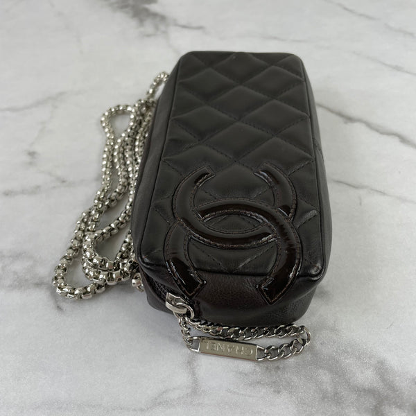 Chanel Dark Brown Cambon Line Pouch Mini Crossbody Bag