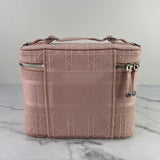 Dior Pink D-Lite Cannage Embroidered Canvas Vanity Case