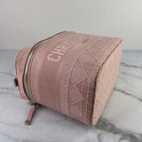 Dior Pink D-Lite Cannage Embroidered Canvas Vanity Case