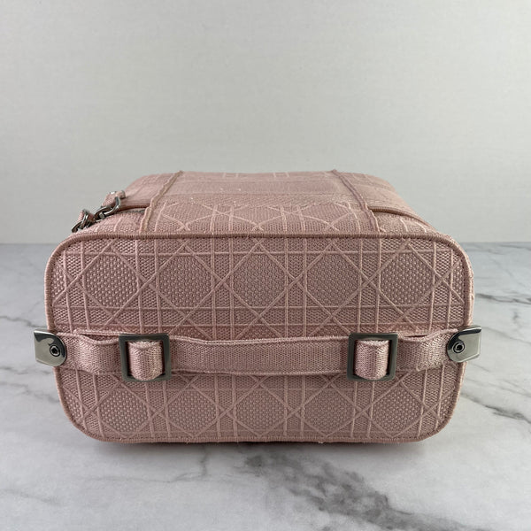 Dior Pink D-Lite Cannage Embroidered Canvas Vanity Case