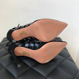 Aquazzura Black Suede/Leather Amazon Pumps Size 37.5