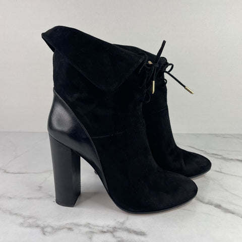 Aquazzura Black Suede CAMBRIDGE Booties Size 37.5