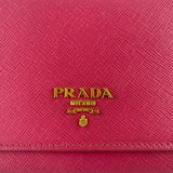 Prada Pink Peonia Saffiano Wallet on Chain