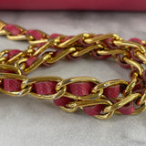 Prada Pink Peonia Saffiano Wallet on Chain