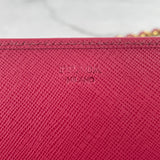 Prada Pink Peonia Saffiano Wallet on Chain