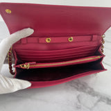 Prada Pink Peonia Saffiano Wallet on Chain