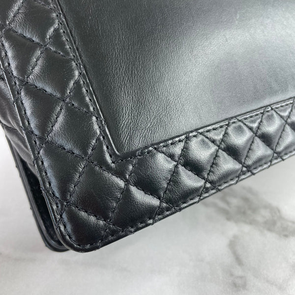Chanel Black Calfskin New Medium Enchained Boy Bag
