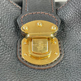 LOUIS VUITTON Black Monogram Mahina L Shoulder Bag