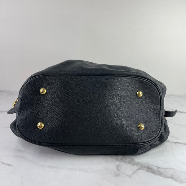 LOUIS VUITTON Black Monogram Mahina L Shoulder Bag