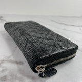 Chanel Black Metallic Zip Wallet