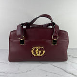 GUCCI Burgundy Calfskin Large Arli Top Handle/Shoulder Bag