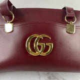 GUCCI Burgundy Calfskin Large Arli Top Handle/Shoulder Bag