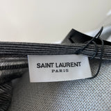 Saint Laurent Women's Grey Striped YSL Monogram Jersey T-Shirt Size Small