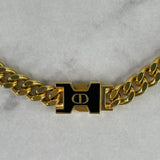 Christian Dior 30 Montaigne Necklace Gold-Finish Metal and Black Lacquer